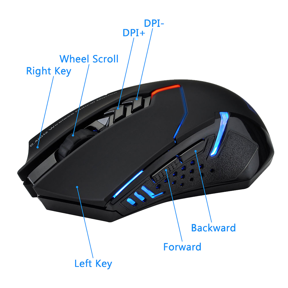 Laptop Mouse - 2.4GHz ワイヤレスマウス 光学式マウス USB レシーバー付き 800-2400