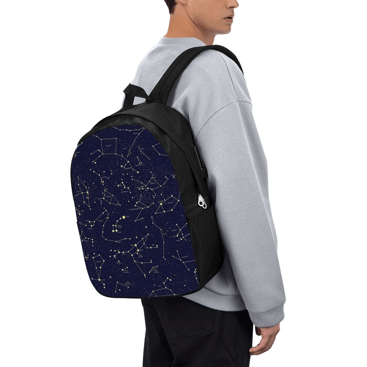 Laptop Bag - 夜空黄金の天体星星座バックパック旅行ノートブックバッグコンピュータ大学生スクールバッグラップトップ