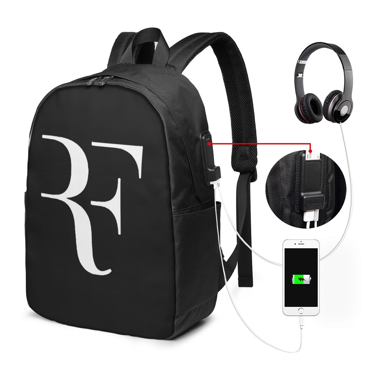 Laptop Original Accessories - ロジャー・フェデラー バックパック トラベルノートブックバッグ コンピューター 大学生 スクールバッグ