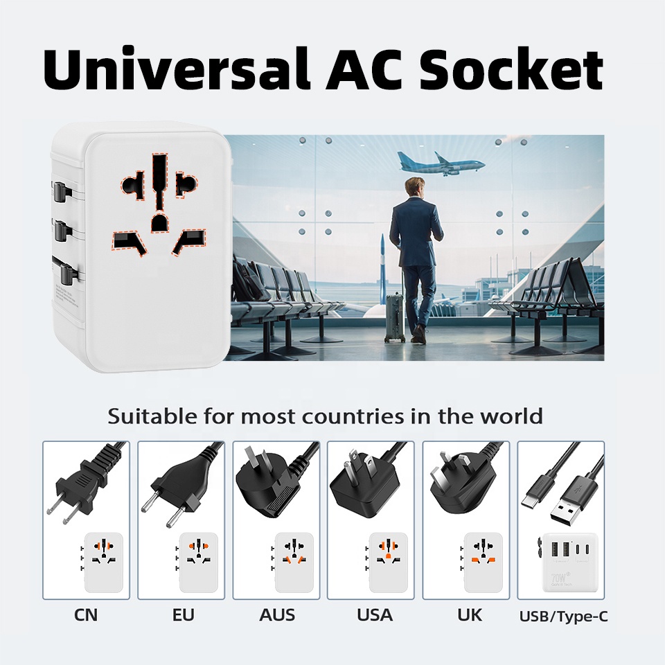 ユニバーサルワールドワイドウォールソケット電源アダプターUS - Laptop Charger のレビューと価格